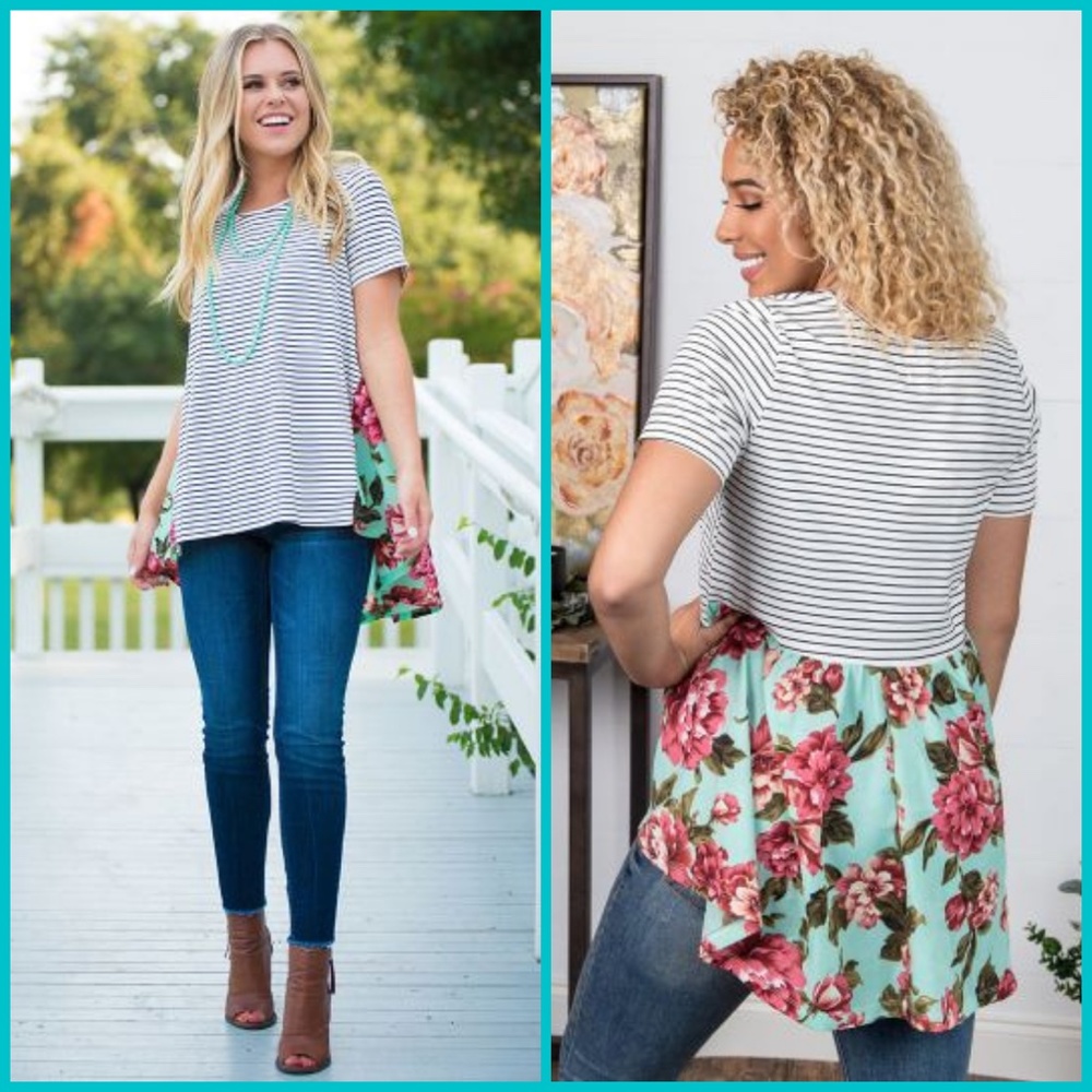Striped Floral Top
